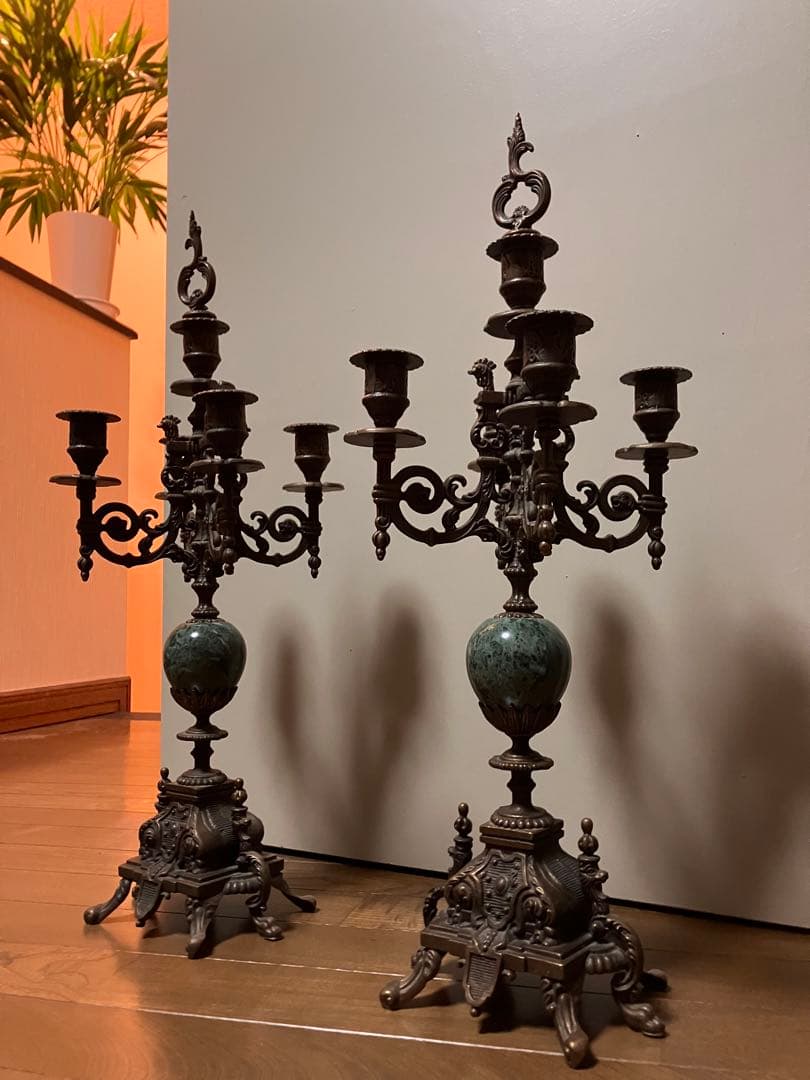アンティーク キャンドルスタンド 2点セット