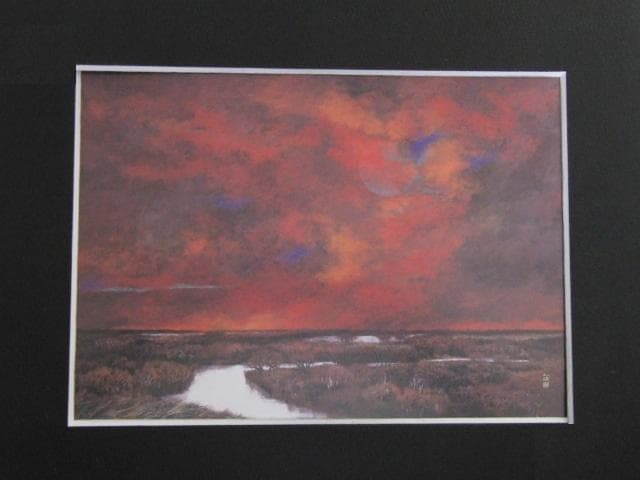 林和緒、【朝輝】、希少な額装用画集より、新品額装付、状態良好